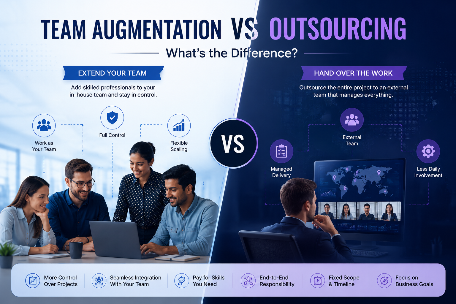 Team Augmentation vs Outsourcing: What’s the Difference?